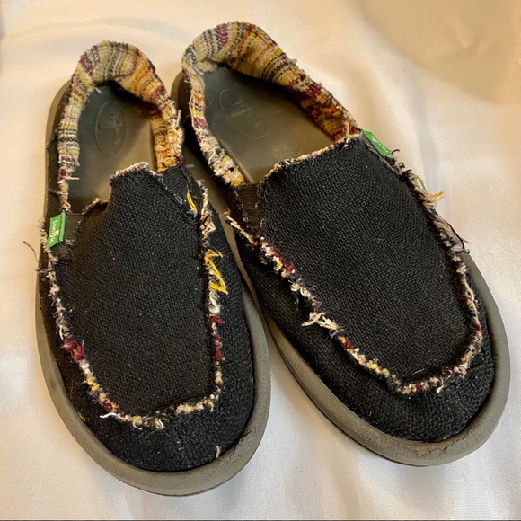 Sanuk Shoes - Sanuk Women’s Sidewalk Surfer Black W/ Multi Sz 8